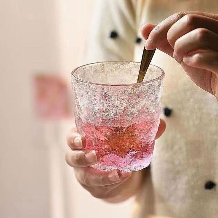 طقم كوبايات بايركس 6 قطع بملمس جليدي صخري شفاف 230 مللي مناسب لشرب الشاي والكوكتيلات والسموزي