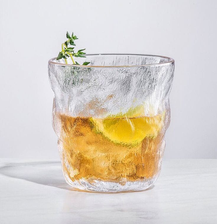 طقم كوبايات بايركس 6 قطع بملمس جليدي صخري شفاف 230 مللي مناسب لشرب الشاي والكوكتيلات والسموزي