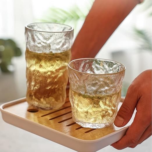 طقم كوبايات بايركس 6 قطع بملمس جليدي صخري شفاف 230 مللي مناسب لشرب الشاي والكوكتيلات والسموزي