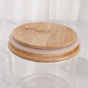 طقم توابل زجاجي  بغطاء خشبي 8 قطع  باستاند خشبي