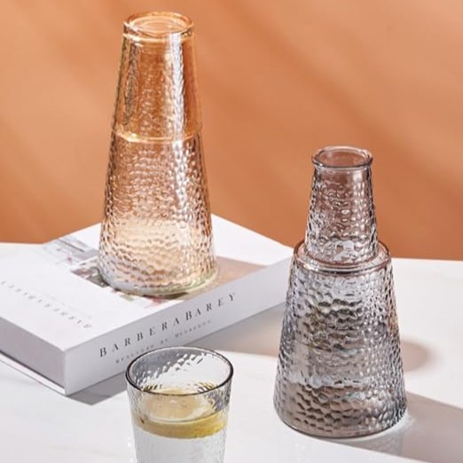 كوباية وازازة 2*1 زجاج بايركس مزجرش لشرب وتقديم المشروبات بشكل شيك