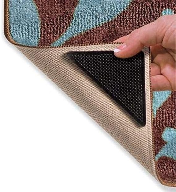 طقم مثبت سجاد ومشايات 4 قطع لاصق قابل للغسيل قابل لإعادة الأستخدام