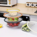 غطاء حفظ وتخزين الطعام سيليكون شفاف بحواف بلاستيك مدور مقاس 23 سم -حجم كبير