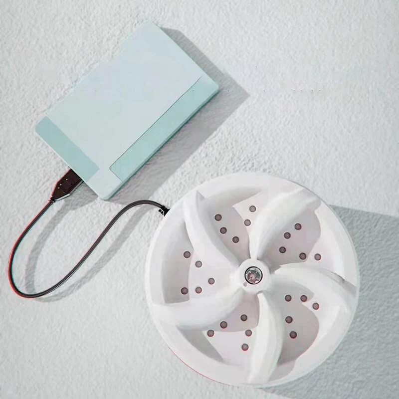 غسالة كهربائية ميني محمولة للسفر تعمل بالموجات فوق الصوتية لتنظيف الملابس والاواني بوصلة يو اس بي