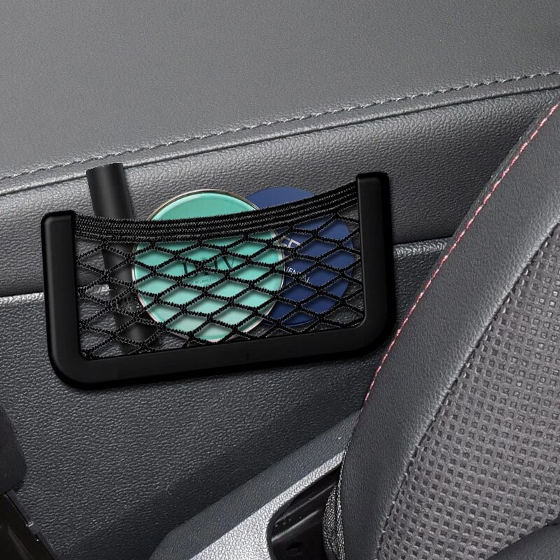 شبكة سيارة مطاطية دبل فيس لحمل وتنظيم الموبايل والمفاتيح خلف الكرسي العربية