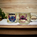 مج ستيتش 250 ملي زجاج مطلي عسلي بيد لشرب وتقديم الشاي والنسكافيه والكابتشينو واللاتيه والهوت شوكلت