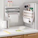 حامل مطبخ ثلاثي للمناديل والنايلون الاستريتش والفويل