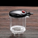 ابريق زجاجي لتخمير الشاي والاعشاب بمصفاه داخلية قابلة للفصل بزر واحد 1000 مللي