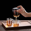 ابريق زجاجي لتخمير الشاي والاعشاب بمصفاه داخلية قابلة للفصل بزر واحد 1000 مللي