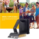 فرشة تنظيف الشوايات 3 في واحد فرشة اسفنجية وشعيرات سلكية ومكشطة ستاليس ستيل لتنظيف جميع اجزاء الشواية بسهولة