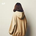 Never Grow Up هودي اوفر سايز قطن باللون البيج