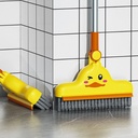 طقم تنظيف بطوط مقشة دوارة لسهولة الوصول للزوايا والأركان وجاروف بيد معدن ومقبض مريح لليد