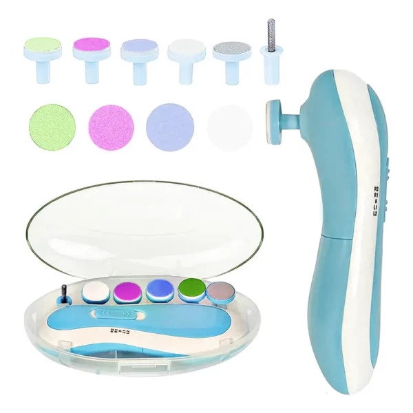 مبرد أظافر كهربائي للأطفال وحديثي الولادة ب 6 رؤوس و 4 سرعات يتم التبديل بينهم حسب الرغبة