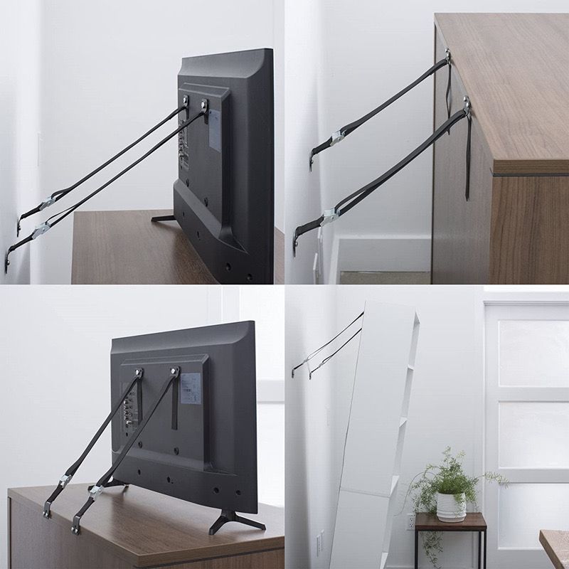 حزام أمان للشاشة من الاطفال مزدوج شديد التحمل مضاد للانقلاب قابل للتعديل