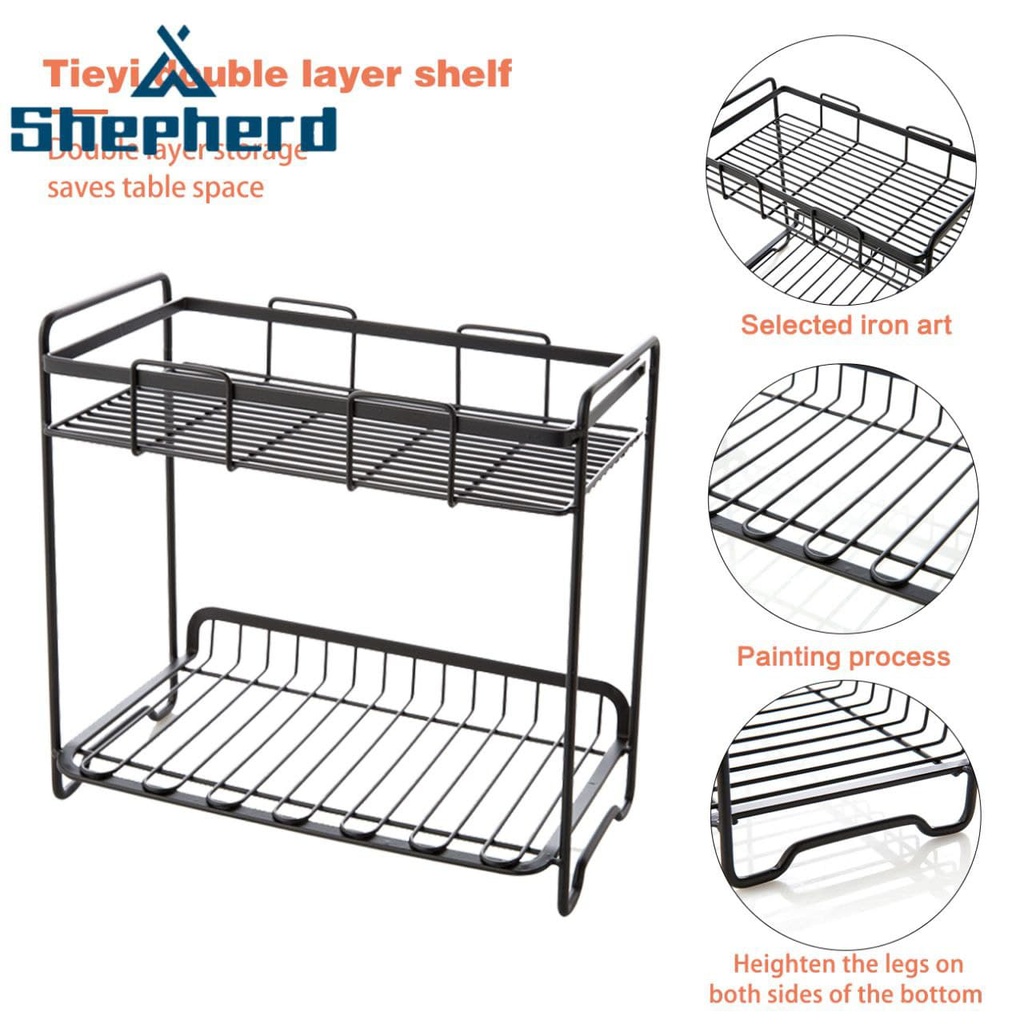ستاند ومنظم أدوات المطبخ والحمام من المعدن 2 دور