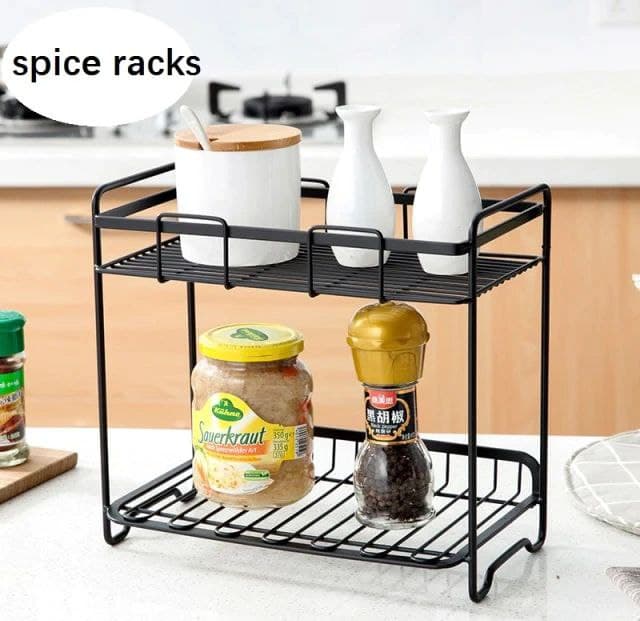 ستاند ومنظم أدوات المطبخ والحمام من المعدن 2 دور