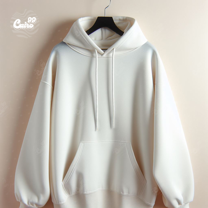 هودي ما الفائدة ! اوفر سايز قطن باللون الابيض