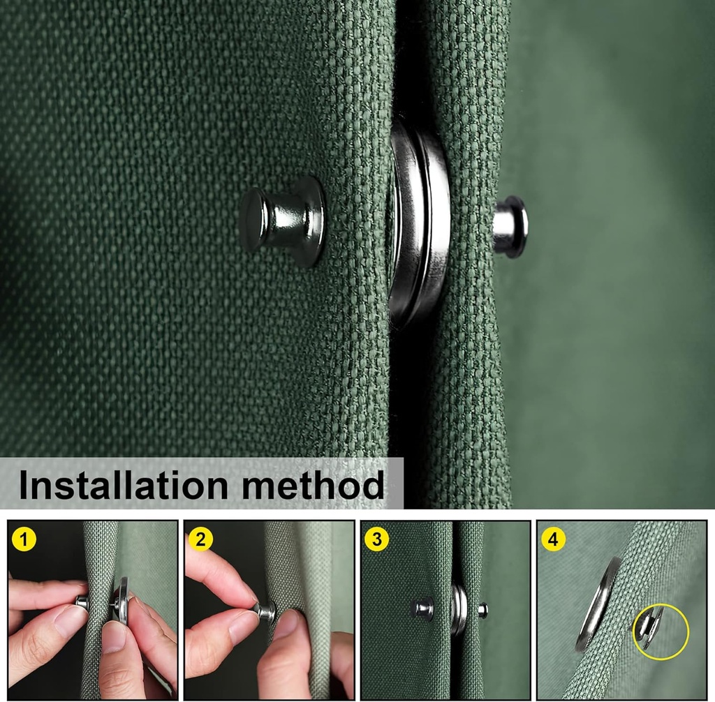 مشبك ثنائي مغناطيسي للستارة لاغلاق الستائر من الاضواء