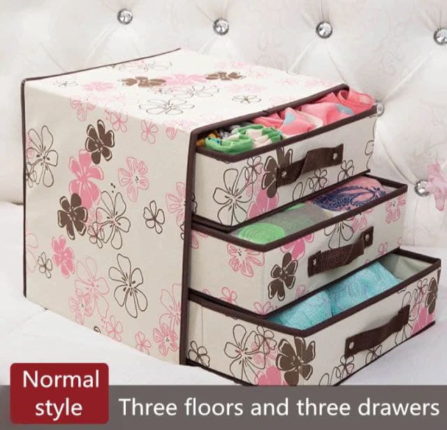 وحدة أدراج لتنظيم الملابس الداخلية والجوارب وربطات العنق قماش 3 أدراج