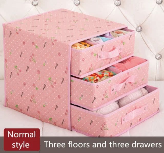 وحدة أدراج لتنظيم الملابس الداخلية والجوارب وربطات العنق قماش 3 أدراج