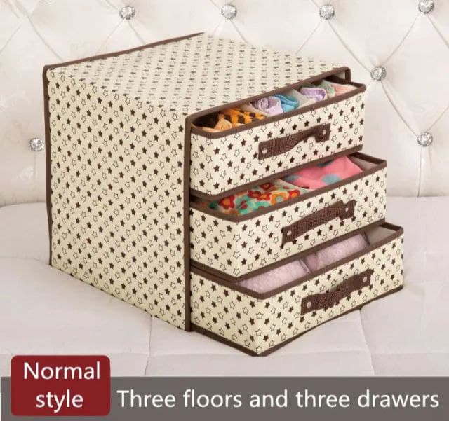 وحدة أدراج لتنظيم الملابس الداخلية والجوارب وربطات العنق قماش 3 أدراج