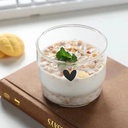 مج قلب 300 ملي زجاج شفاف لشرب وتقديم العصائر والشاي والنسكافيه