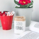 كوباية جود مورنينج 200 ملي لشرب العصائر والنسكافيه من الزجاج الشفاف