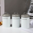 طقم برطمانات 3 قطع لحفظ السكر والقهوة والكوكيز بغطاء محكم الغلق ويد