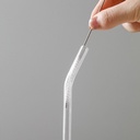 مجموعة شاليموه من 4 قطع زجاج مع قطعه للتنضيفها لشرب العصائرو المشروبات الدافئة قابلة لاعادة الاستخدام