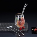 طقم معالق شاليموة زجزاج سيلفر 6 قطع  + فرشاة تنظيف للكوكتيل والعصائر