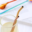 طقم معالق شاليموة زجزاج سيلفر 6 قطع  + فرشاة تنظيف للكوكتيل والعصائر