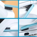 فرشة تويلت سيليكون  مرن بمقبض طويل 38 سم مع حامل يثبت علي الحائط بلزق دابل فيس و فرشة صغيرة للفجوات الداخلية