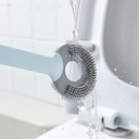 فرشة تويلت سيليكون  مرن بمقبض طويل 38 سم مع حامل يثبت علي الحائط بلزق دابل فيس و فرشة صغيرة للفجوات الداخلية