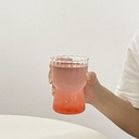 كوباية مضلعة بالطول300ملي زجاج شفاف مضلع لشرب وتقديم العصائر والنسكافيه واللاتيه للضيوف بشكل شيك