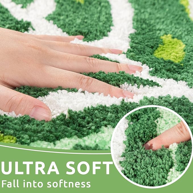 دواسة فرو علي شكل ورقة شجر مقاس 43*61 سم بظهر جلد مانع للانزلاق لديكور غرفة المعيشة والاطفال او الحمام