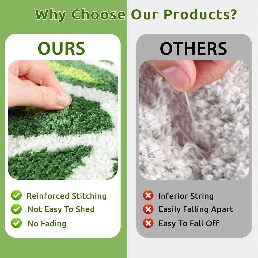 دواسة ومشاية ورق الشجر فيبر كثيف مانعة للأنزلاق لديكور غرف المعيشة والنوم والأطفال والليفنج والحمام