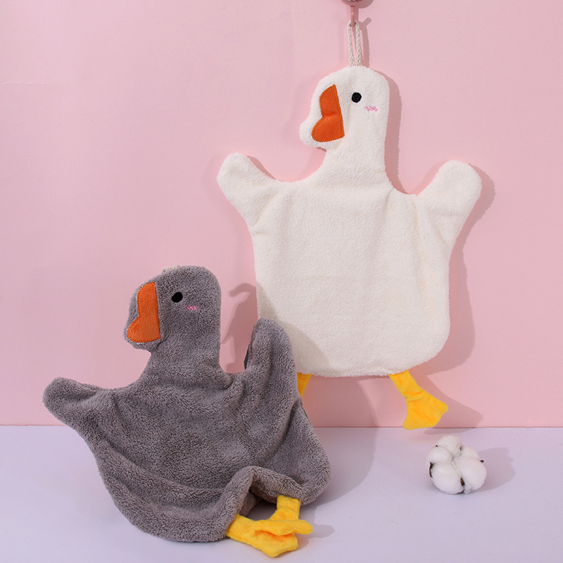 فوطة تنشيف يد مايكروفيبر  ناعمة للمطبخ أو الحمام علي شكل بطة