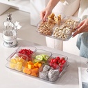 طقم تسالي اكيليريك 4 قطع بغطاء بمقبض علي شكل دب مع صينية لتقديم التسالي و اللب و المكسرات