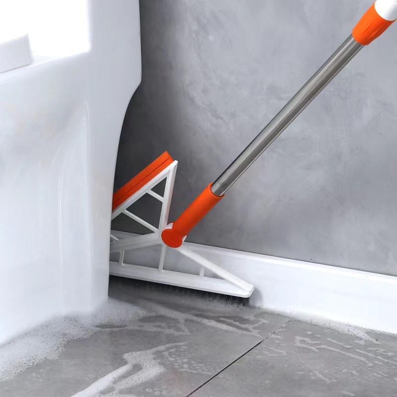 مساحة و فرشة 2*1 بيد ستانلس تدور 360 درجة لتنظيف الارضيات و الازاز و الاركان بسهولة