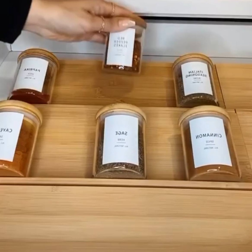 رف خشب لتنظيم وترتيب برطمانات التوابل داخل الادراج او علي الرخامة في المطبخ مقاس 30*12 سم حرف Z