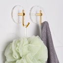 هوك شماعة شفاف في جولد 4 قطع لتعليق الملابس وادوات الحمام والمطبخ بلزق دبل فيس