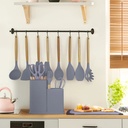 طقم توزيع و سكاكين 2*1  سيليكون بيد خشب18  قطعة