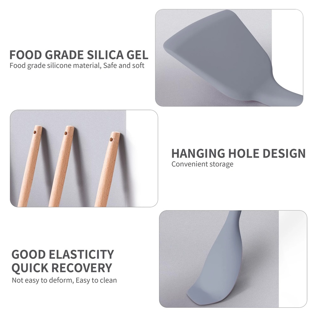 طقم توزيع و سكاكين 2*1  سيليكون بيد خشب18  قطعة