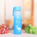 زجاجة مياه الغزالة 415 ملي من الزجاج محمولة بغطاء بلاستيك محكم الغلق ويد لسهولة الحمل للجيم والرحلات والخروج - موف