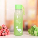 زجاجة مياه الغزالة 415 ملي من الزجاج محمولة بغطاء بلاستيك محكم الغلق ويد لسهولة الحمل للجيم والرحلات والخروج - موف