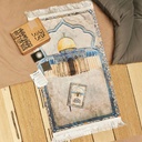 سجادة صلاة  علي شكل مسجد الاقصي قطيفة مبطنة بشراشيب 110*60