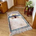 سجادة صلاة  علي شكل مسجد الاقصي قطيفة مبطنة بشراشيب 110*60