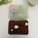 قربة مياة كهربائية محمولة لتدفئة اليدين والقدمين فرو ناعم علي شكل وردة بارزة بفيشة لسهوله استخدامها