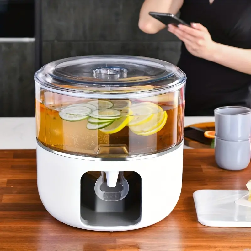 ديسبنسر عصائر ومياه  اكليريك 3 خانات قابل للدوران 5.5 لتر للعصائر والمشروبات مع حنفية لسهولة الاستخدام للعزومات