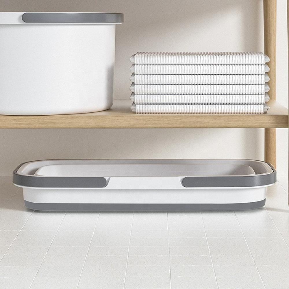 طبق غسيل سيليكون بيد لسهولة الحمل قابل للطي